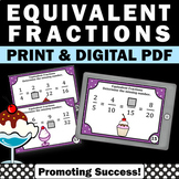 Equivalent Fractions Game Task Cards Fraction SCOOT 4th Gr
