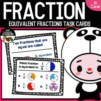 Preview of Equivalent Fractions Task Cards Activity