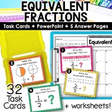Equivalent Fractions Third Grade Task Cards for Fractions 3NF3