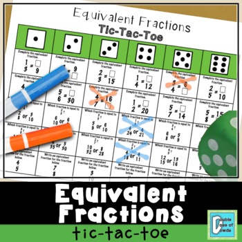 Fractions Tic-Tac-Toe with 5 Game Boards