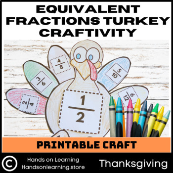 Preview of Equivalent Fractions Turkey Craftivity