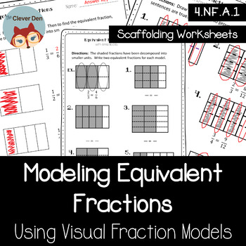 Preview of Equivalent Fractions Using Visual Fraction Models (4.NF.1) (3.NF.A.3)