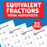 Equivalent Fractions Visual Worksheet - Models, Missing Nu