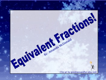 Preview of Equivalent Fractions (Winter Themed)