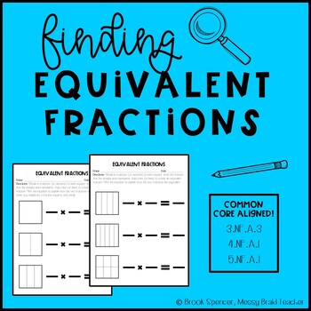Preview of Equivalent Fractions Worksheet