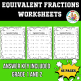 Equivalent Fractions Worksheets 1 and 2 Grade Math Find Mi