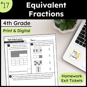 Preview of Equivalent Fractions Using Multiplication & Division - iReady Math 4th Grade L17