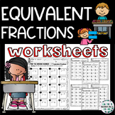 Equivalent Fractions Worksheets: Find the missing number