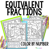 Equivalent Fractions Worksheets | Winter Color By Number