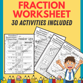Equivalent Fractions Worksheets and Comparing Fractions on