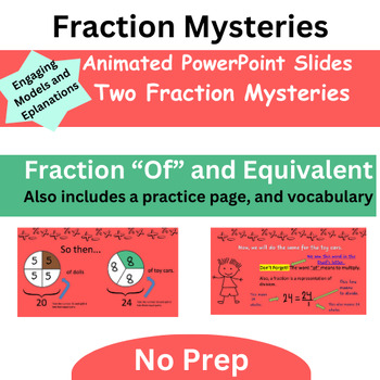 Preview of Equivalent Fractions and Fraction "of" : Animated Fun Power Point