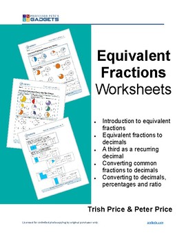 Preview of Equivalent Fractions Worksheets (sample)