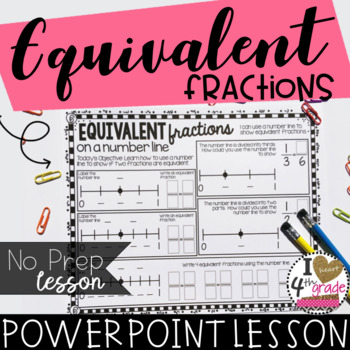 Preview of Equivalent Fractions on a Number Line PowerPoint