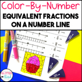 Equivalent Fractions on a Number Line Worksheets Color By Number