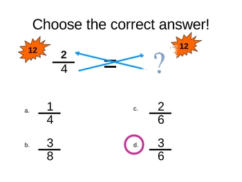 equivalent fractions using cross multiplication by stephanie washington