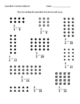 Preview of Equivalent Fractions with Arrays