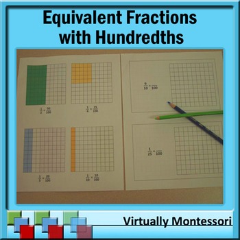 Preview of Equivalent Fractions with Hundredths: Booklet, Samples, and Blanks