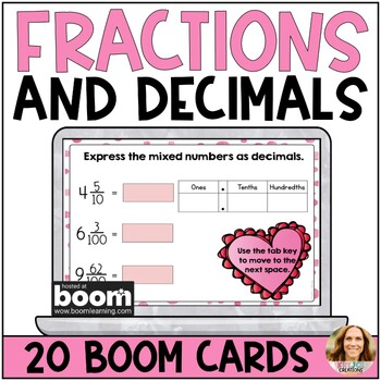 Preview of Equivalent Fractions and Decimals with Tenths and Hundredths Digital Boom Cards