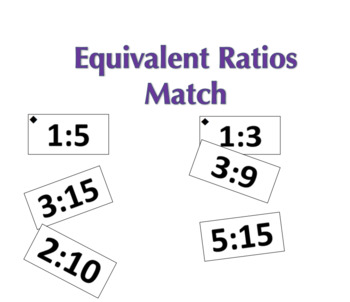 Preview of Equivalent Ratio Match: A math game/center for finding equivalent ratios