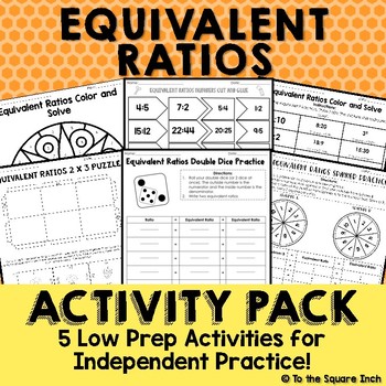 Preview of Equivalent Ratios Activities - Low Prep Games, Puzzles, Spinners and Stations