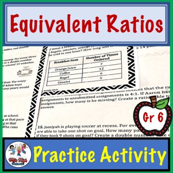 Preview of Equivalent Ratios Activity Worksheet (Ratio Tables, Graphs, Double Number Lines)