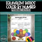 Equivalent Ratios Color By Number | 6th Grade CCSS Aligned