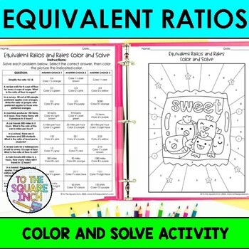 Preview of Equivalent Ratios Color & Solve Activity | Color by Number