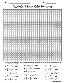 equivalent ratios color by number by from alias desk tpt