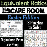 Equivalent Ratios Game: Escape Room Easter Math Activity
