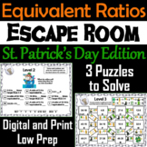 Equivalent Ratios Game: Escape Room St. Patrick's Day Math
