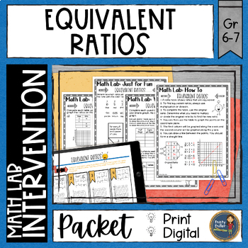 Preview of Equivalent Ratios Math Activities Lab - Math Intervention - Sub Plans