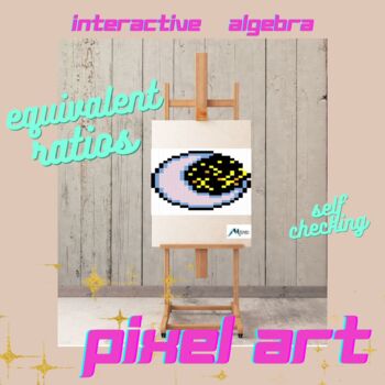 Preview of Equivalent Ratios - Moon Pixel Art - Algebra - Interactive Google Sheet