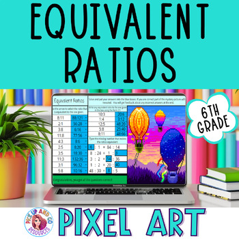 Preview of Equivalent Ratios 6th Grade Math Pixel Art