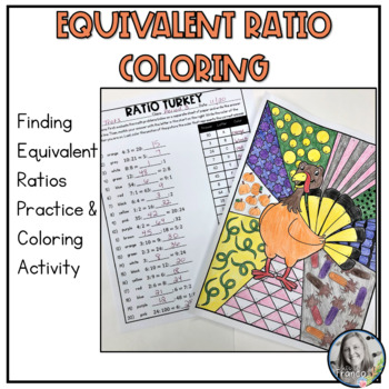 Preview of Equivalent Ratios Review and Coloring for Thanksgiving