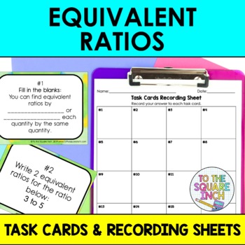 Preview of Equivalent Ratios Task Cards