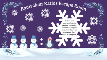 Preview of Equivalent Ratios Winter Digital Escape Room