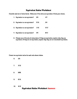 Equivalent Ratios Worksheet by Teaching Beyond the Norm | TpT