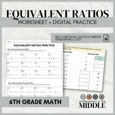 Equivalent Ratios Worksheet + Google Sheets Practice