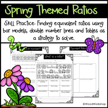 Preview of Equivalent Ratios Math Worksheets - Tape Diagrams, Tables and Double Number Line