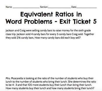 lesson 6 problem solving practice equivalent ratios