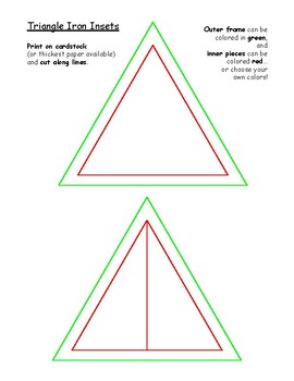 Preview of Equivalent Triangles fractions (Montessori metal insets outlines)