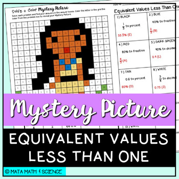 Preview of Equivalent Values Less Than One: Math Mystery Picture