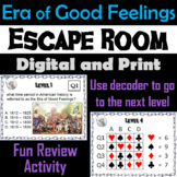 Era of Good Feelings Activity Escape Room