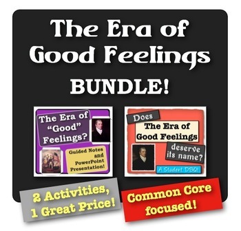 Preview of Era of Good Feelings Bundle!  2 activities, 1 great price!  Common Core focused!