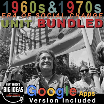 Preview of Era of Social Activism Unit 1960s - 1970s Prep Free! + GoogleApps Version