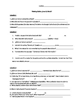 Preview of ¿Eres tú, María? -- Spanish video series viewing guide worksheet
