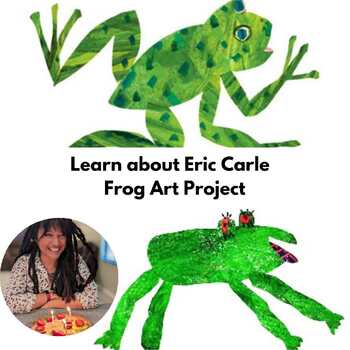Preview of Eric Carle Art Lesson Frogs Mixed Media Project Art History Grade 1-4