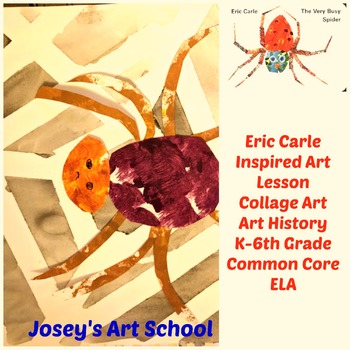 Preview of Eric Carle Art Lesson Spiders Grade 1st 2nd 3rd 4th Grade Writing Activity