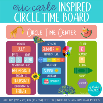 Preview of Eric Carle Inspired Circle Time Board