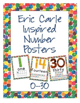 Preview of Number Posters 0-30 Improve Identification + Recognition for 1 to 10, 20 or 30